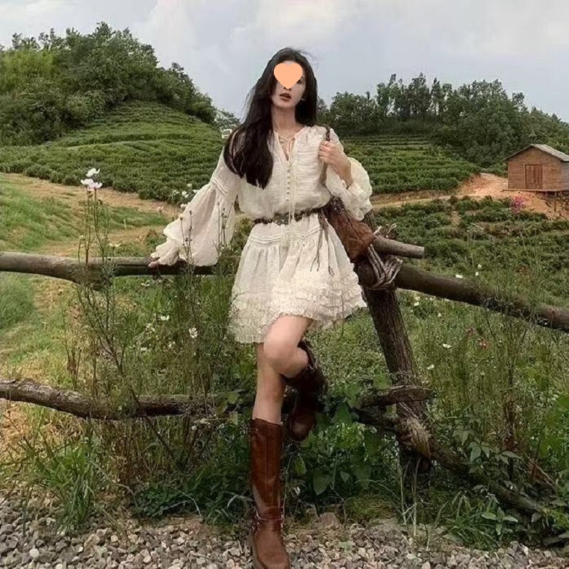 New Style Waist-Cinching Lantern Dress, Clairemon 2026 Spring/Summer Sweet Dress, Long-Sleeve French-Style Elegant Short Dress, Wholesale New Style Waist-Cinching Lantern Dress, Clairemon 2026 Spring/Summer Sweet Dress, Long-Sleeve French-Style Elegant Short Dress, Wholesale