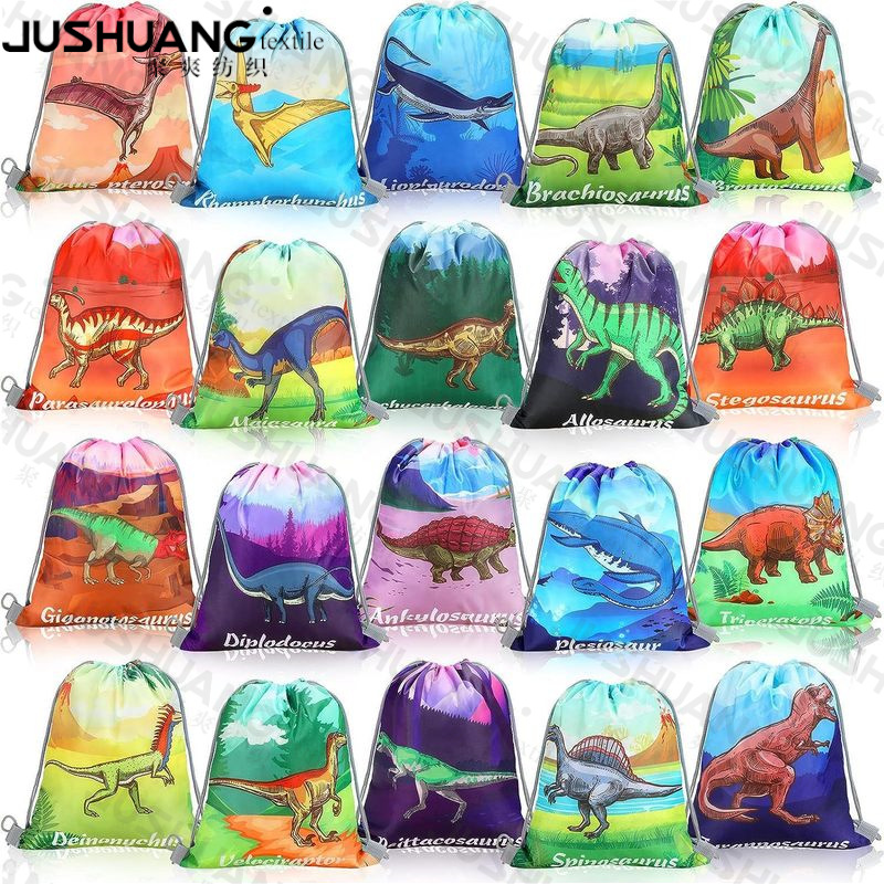 动物十二双肩抽绳背包袋卡通动物便携收纳袋涤纶手提抽绳袋束口袋