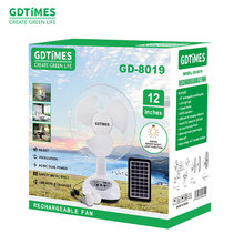 外贸爆款太阳能充电风扇12寸带LED灯风扇套装110V220台扇