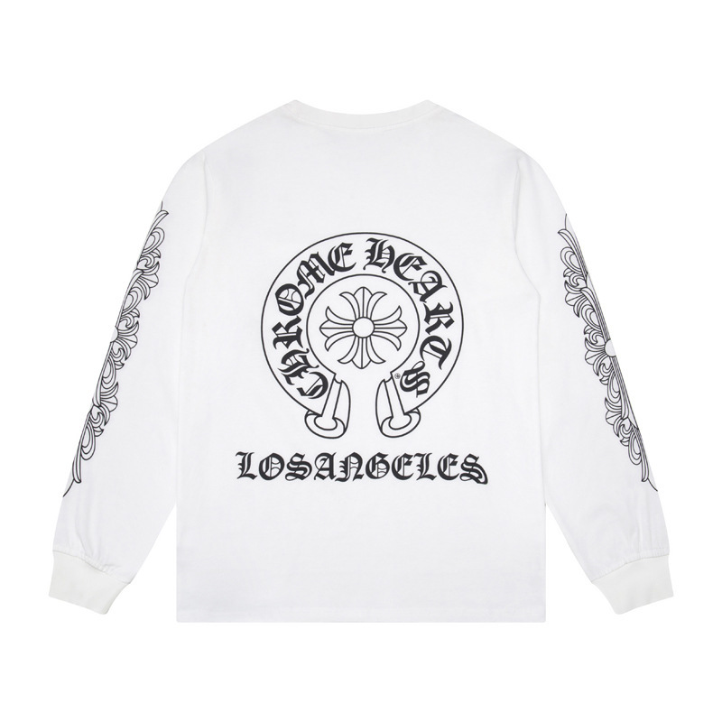 クロスボーダーのトレンディなブランド Chrome Heart 長袖 T シャツ ピュアコットン メンズ レディース ルーズスポット卸売|undefined