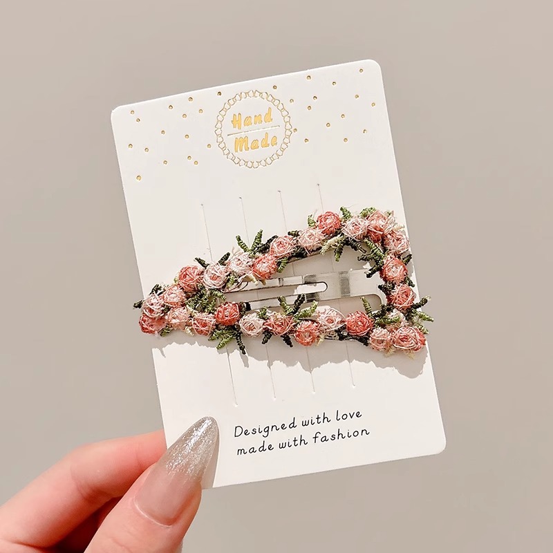 Atmósfera flor horquilla clip lateral lateral 2025 nuevo clip de flequillo horquilla rota clip bb clip de una línea horquilla tocado