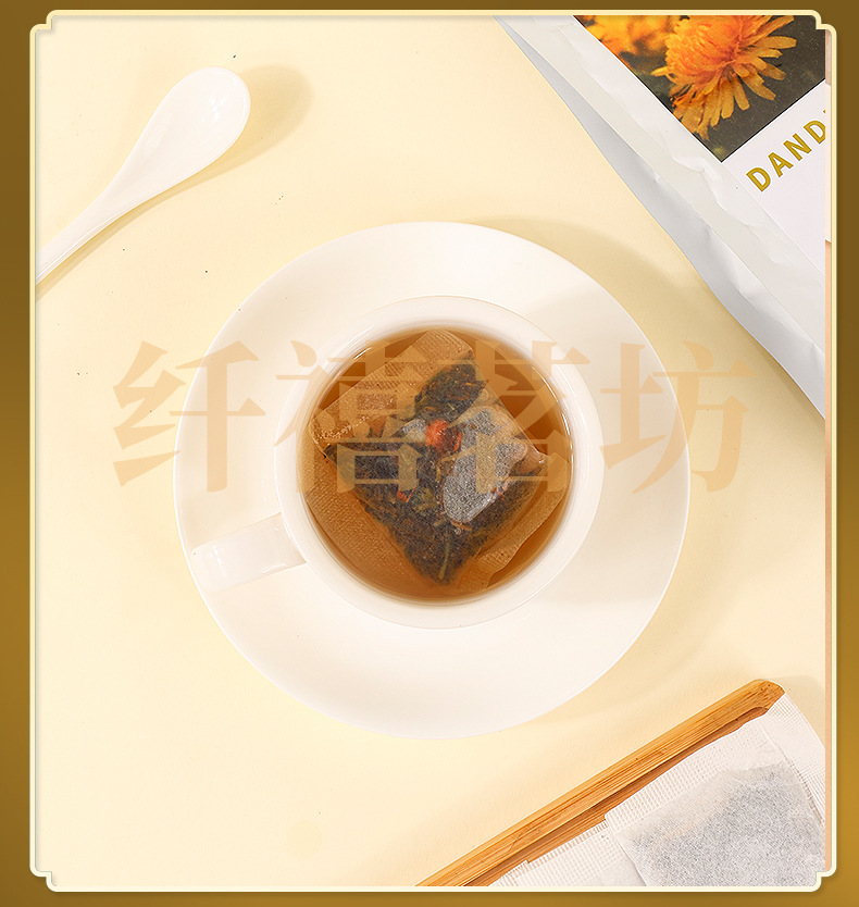 Dandelion Root Tea Pu Gong Ying 100g 50 Teabags Caffeine Free Herbal Infusion in use