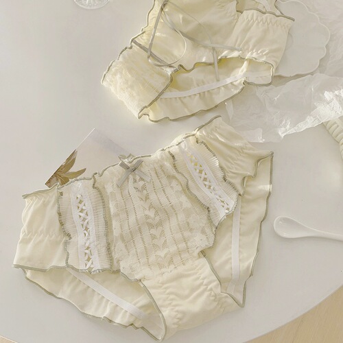 A Song of Misty Rain~Japanese Pure Desire High-Looking Lace Panties for Women, Pure Cotton Butts, Comfortable and Sweet Girls Briefs