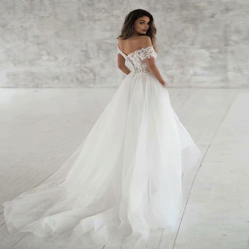 Vestido de Novia de Encaje Nuevo y Elegante de Moda Europea y Americana para Comercio Exterior en Amazon y AliExpress, Vestido de Novia Ligero, Sencillo y Estilizado image 4