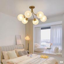 美式轻奢卧室吸顶灯 现代法式简客厅餐厅全铜玻璃球罩吊灯