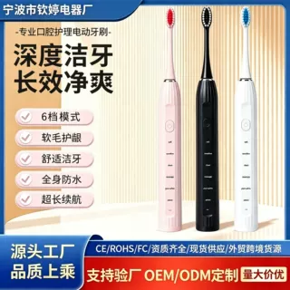 跨境新款成人专用电动牙刷轻柔护龈去牙黄牙渍智能计时充电牙刷