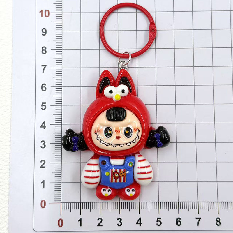 ラブブキーホルダー、かわいい漫画風バッグチャーム、携帯電話ストラップ、クリーム接着剤樹脂アクセサリー、卸売|undefined