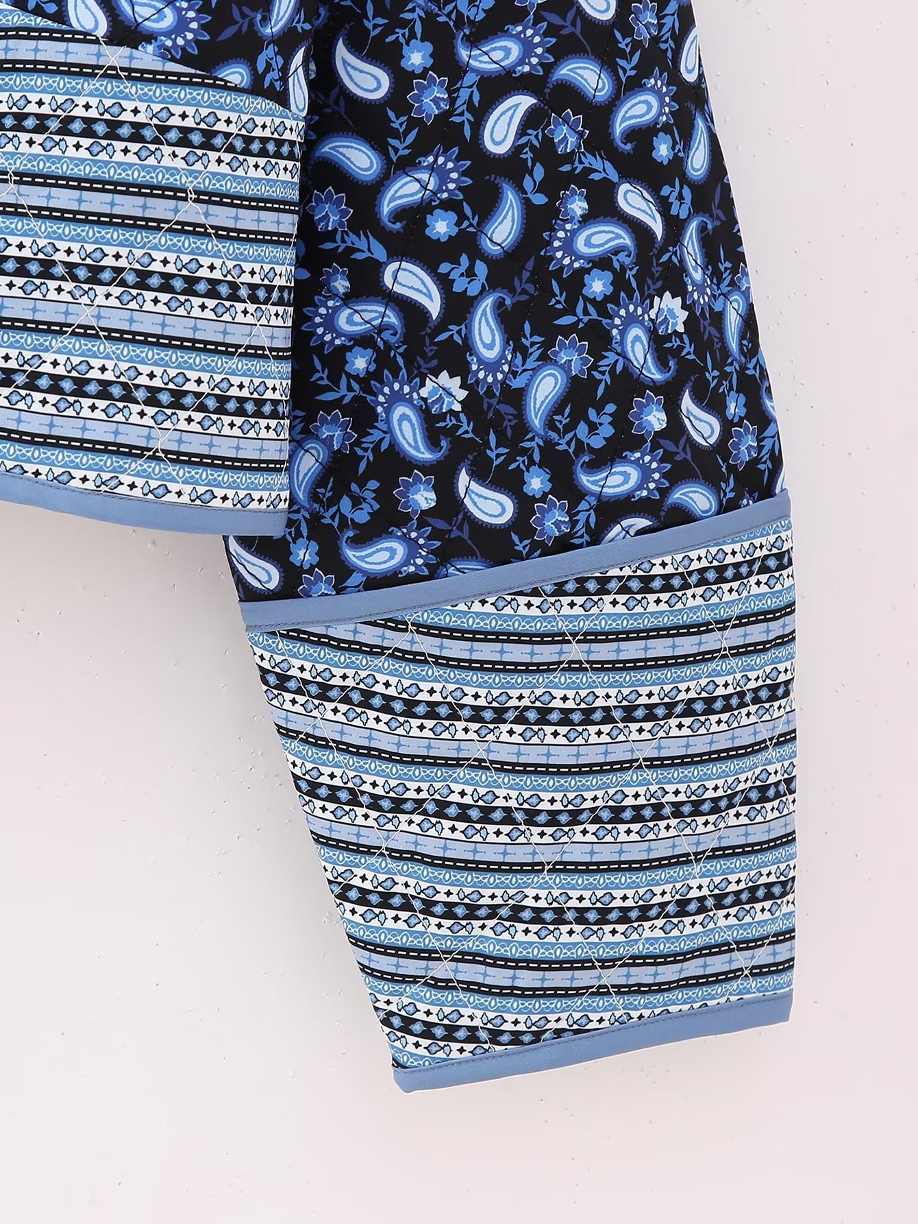 Women's Reversible Printed Jacket Lightweight Autumn Cotton Coat_voghion.com