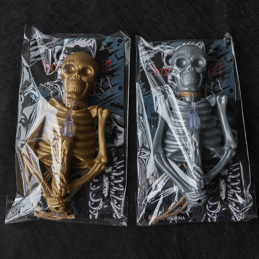 Nuevo Halloween decoración lámpara esqueleto atmósfera horrendo decoración props LED vela de mano lámpara esqueleto lámpara colgante