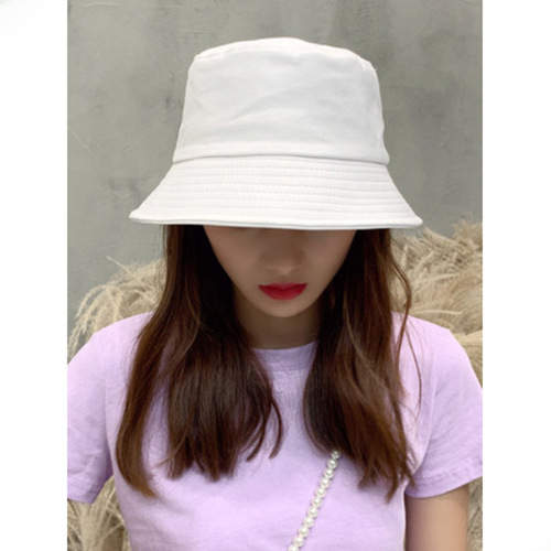 New Pure Color Fisherman Hat, Japanese Cotton Bucket Hat with Factory Logo Printing for Men and Women Fishing Sunshade Hat