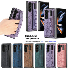 Z FOLD7 携帯電話ケース Fold5 弾性伸縮リストストラップ ペン入り細穴保護ケース