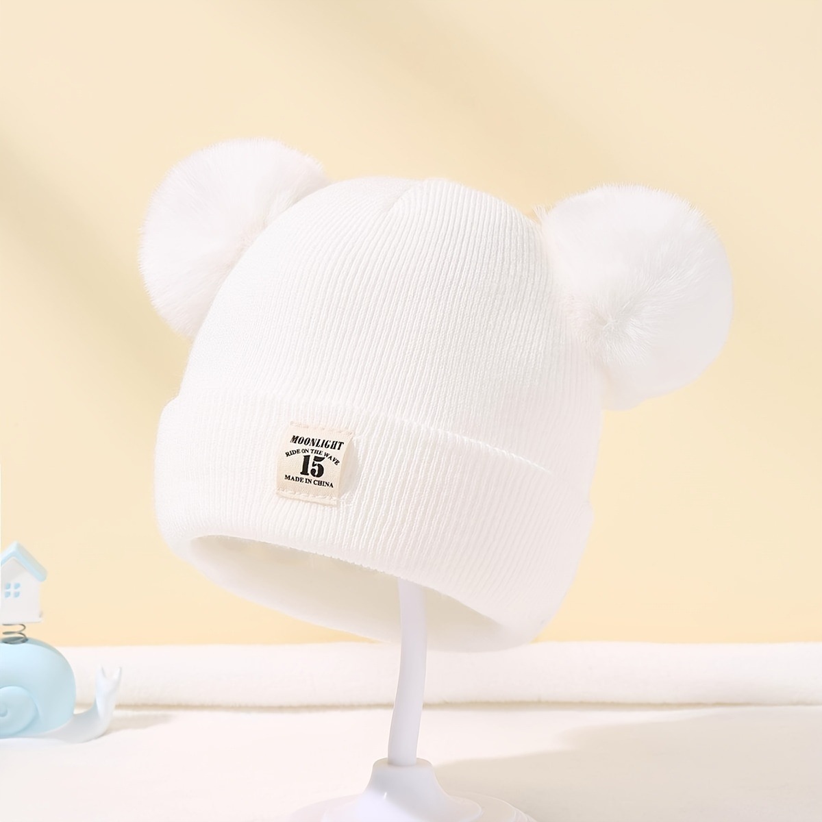 Gorro para bebé abrigado de doble capa, para niños y niñas 0-12 meses – moda otoño-invierno para recién nacidos.