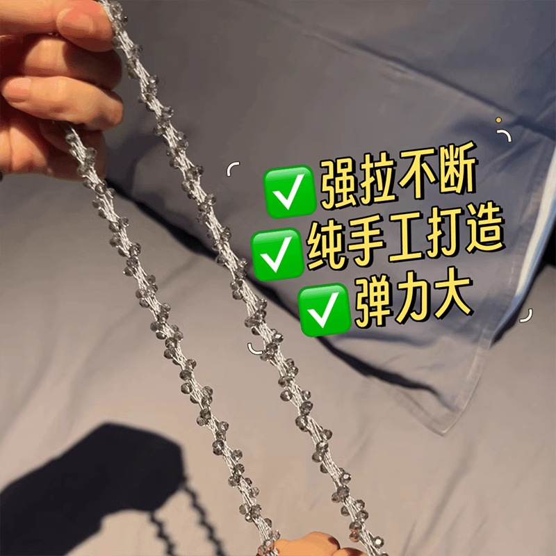 Crystal exquisito con cuentas anillo de cabello feminino pulsera de cabello de doble uso 2025 cabello al por mayor