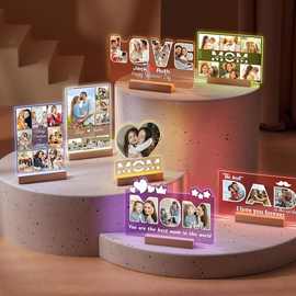 亚马逊爆款发光相框 变色LED情侣爱情相框 家庭图片装饰灯牌定制