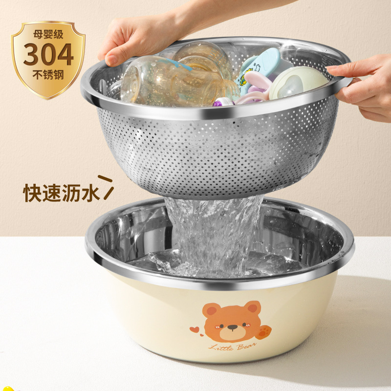 ステンレス洗面器洗浄哺乳瓶専用洗面器304食品級揉み面と洗面器家庭用厨房乳児消毒洗面器|undefined