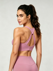 AYM041806 High-Elastic Naked Feel Sports Bra with Backless Design, Shock-Absorbing Push-Up & Adjustable Straps Aoyema wholesale