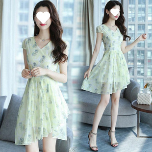 Petite Short Skirt Women's Summer 2025 New Floral Chiffon Dress Seaside Vacation Beach Skirt Fairy Short Skirt