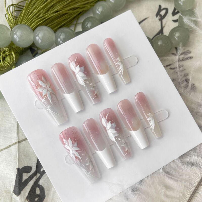 Trendy European and American Style Wearable Nail Tips, Pre-Made Nail Art, Sweet and Cool Chinese Style, Removable Fake Nail Stickers