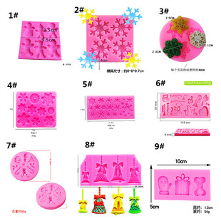 Christmas silicone mold Christmas snowman snowflake Christmas gift Christmas series sugar cake baking mold