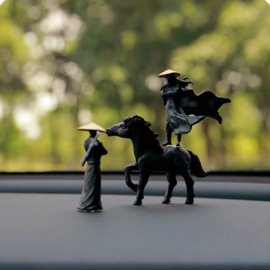 Древний национальный ветер рыцарский автомобильный экран, дисплей центрального управления автомобиля, мультяшный фехтовальщик, зеркало заднего вида, украшение