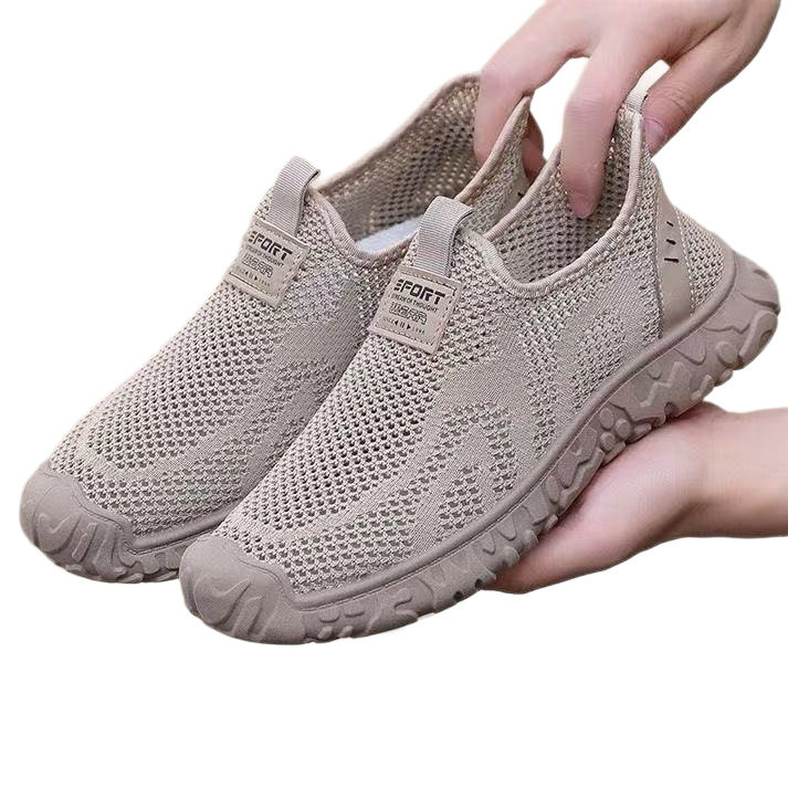Giày lười nam vải lưới thoáng khí, đế mềm chống trượt, kiểu xỏ chân tiện lợi — T01 Giày nam dệt flyknit - Xám [Hộp], T01 Giày nam dệt flyknit - màu nâu [hộp], T01 Giày nam dệt flyknit - Đen [Hộp]