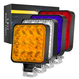 DXZ汽车LED工作灯12V迷你塑料款方形16灯48W驾驶辅助灯改装前照灯