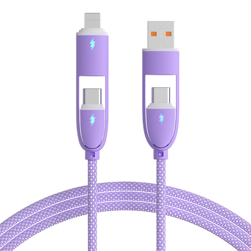 液体シリカゲル急速充電四合一データ線純色100Wはアップル15携帯電話充電線源工場を適用する|undefined