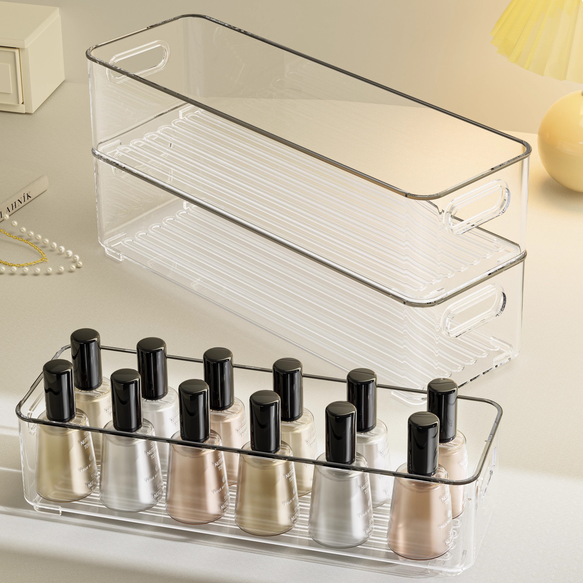 Desktop Storage Box Acrylic Transparent Box Snacks Skin Care Products Miscellaneous Basket Table Cosmetics Rack