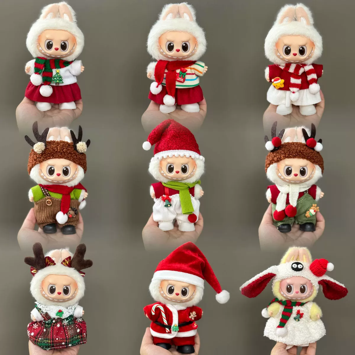 Специальная цена производителя Labubu Christmas набор детской одежды, первая, вторая и третья генерации Labubu, головные уборы и шарфы оптом