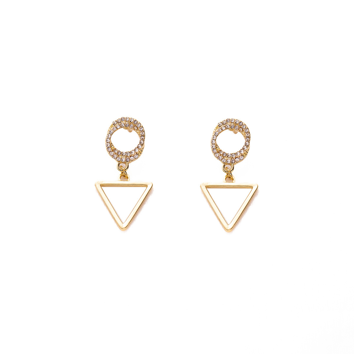 Orecchini triangolari vuoti stile coreano & clip a cerchio_voghion.com