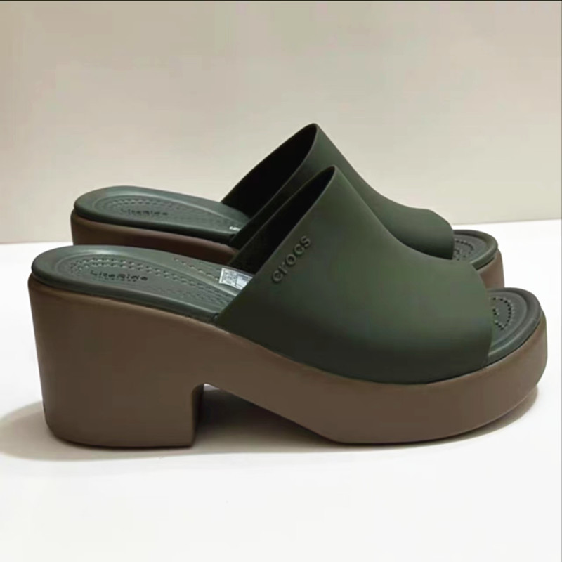 Brooklyn platform slippers army green
