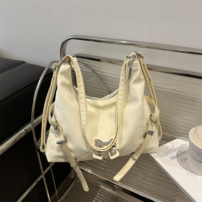 大容量双肩斜挎两用包包女士2024新款夏季大学生上课单肩包通勤包