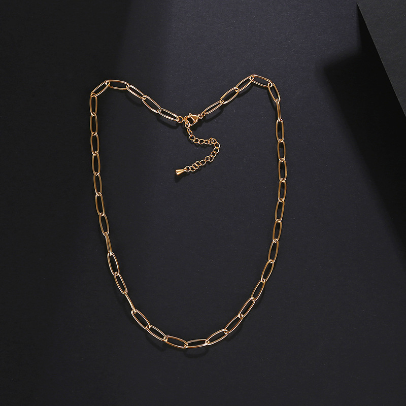 Stainless Steel Material Simple Style Solid Color Stainless Steel Plating Chain Necklace