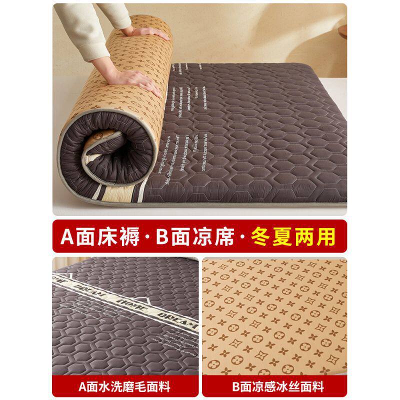 Meimeng 회색 두께 4CM [양면 사용 가능, A면 세탁 및 브러싱, B면 아이스 바인]