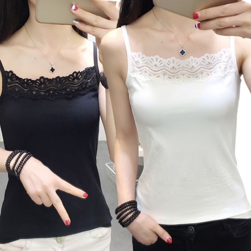 Inner Vest, Autumn Lace Camisole, Women's Summer All-Match Bottoming Top, Feminine Outer Wear Camisole Intimates