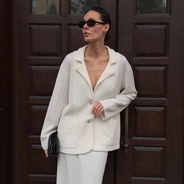 autumn solid color elegant cardigan