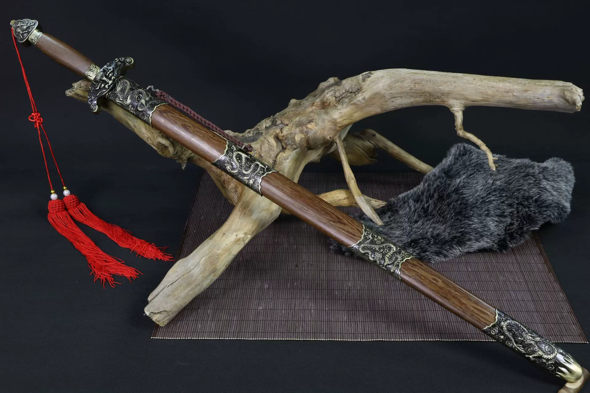 宝剑镇宅装饰剑乾隆佩剑一体晨练健身赤霄剑帝王剑四面剑未开刃