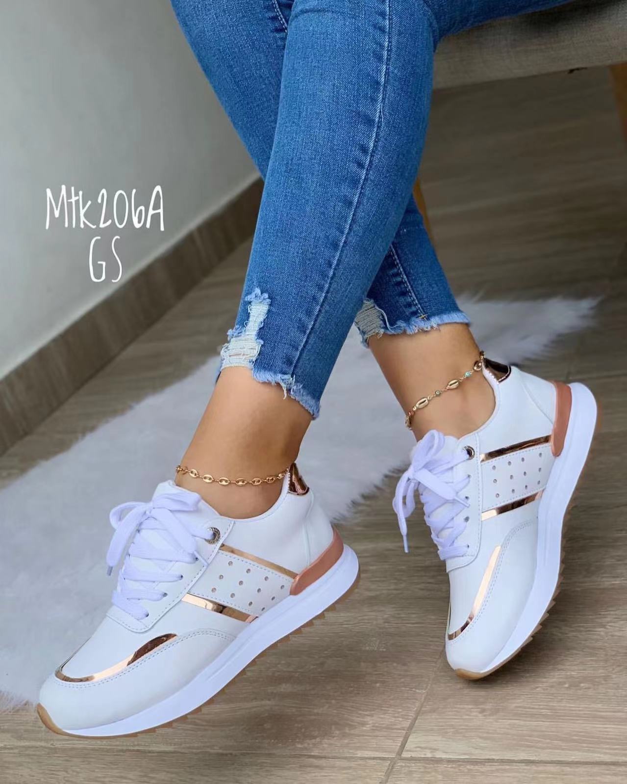 22 otoño nuevo europeo y americano más tamaño grueso color inferior a juego europeo y americano casual bajo superior zapatilla de deporte en stock comercio exterior zapatilla de deporte mujeres
