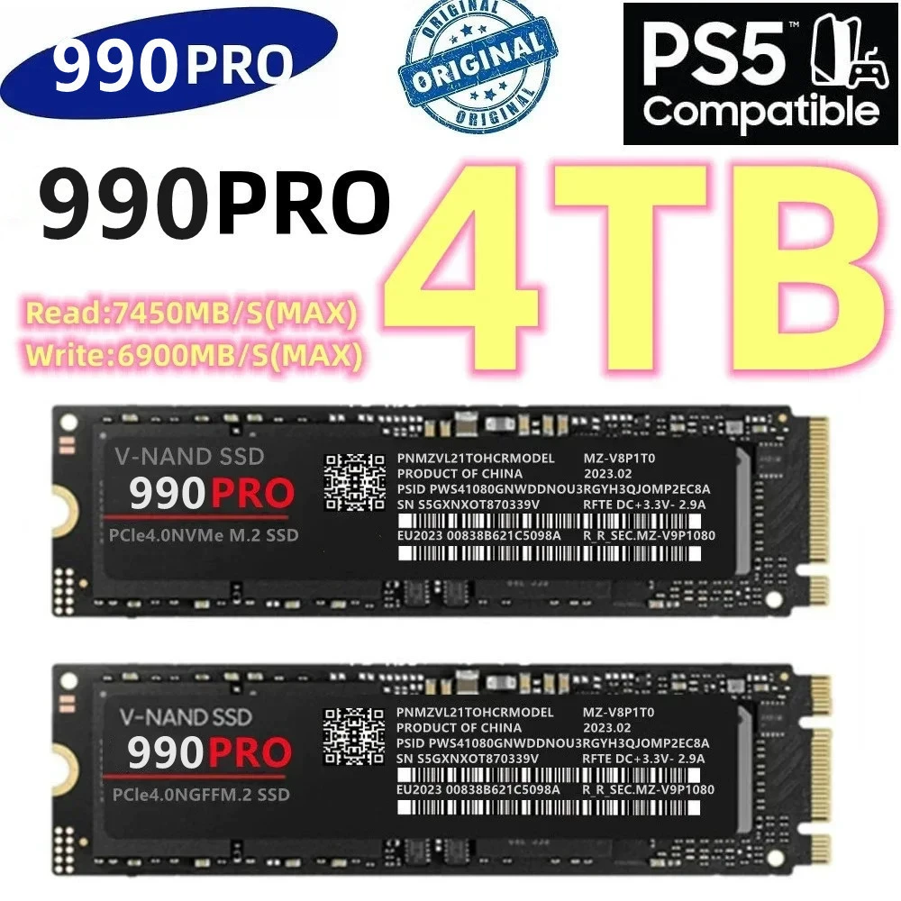 NVME 990 Pro твердотельный диск M.2 SSD 4Тб/2Тб, ноутбук, настольный, универсальная скоростная Samsung SSD