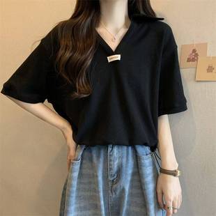 Plus Size Drawstring Design Short-Sleeved Shirt for Women Summer 2025 New Loose Slimming Look and Flesh-Covering Design Niche Tops