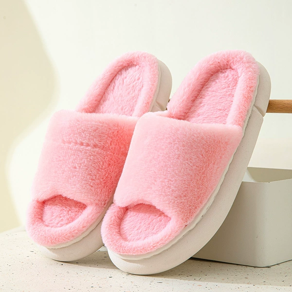 Pink [rabbit fur open white bottom]