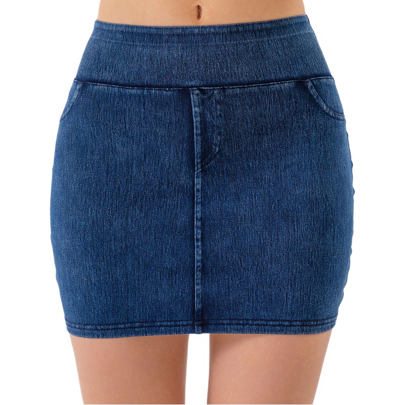 Verano nueva cintura alta falda de mezclilla de las mujeres de alta elástico adelgazamiento sexy vientre contracción cadera levantamiento deportes ropa de abrigo falda de yoga