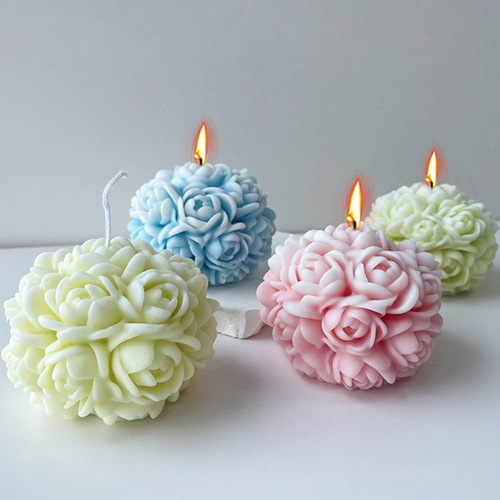 Heart-shaped Rose Candle Mold, Scented Love Flower Column Candle Mold, Valentine's Day Gift DIY Silicone Gypsum Mold