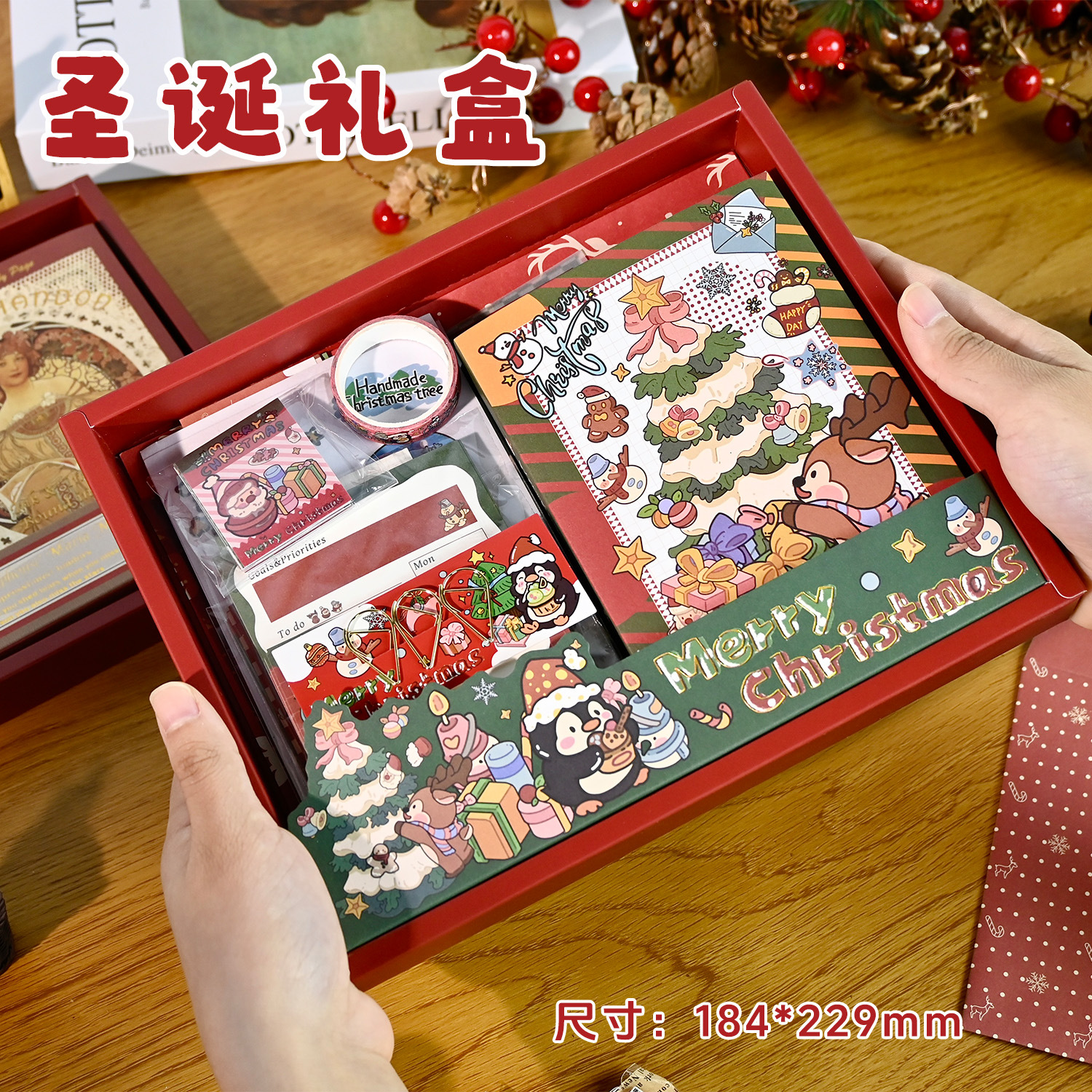 Caja de regalo para diario, cálida y creativa, estilo retro literario y artístico, set de papelería femenino, regalo para estudiantes, venta exclusiva transfronteriza