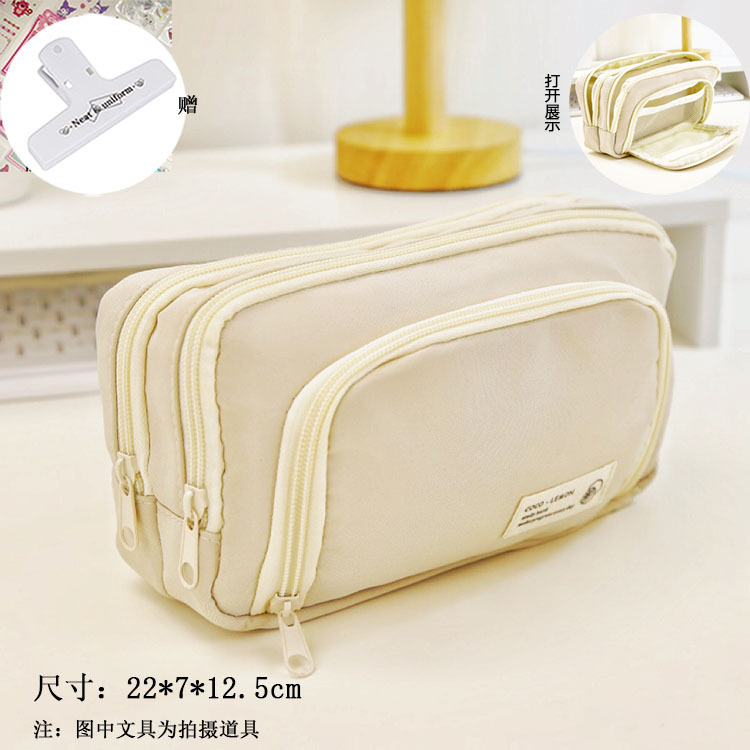 Caja de papelería de gran capacidad multifuncional de gran capacidad japonesa y estudiantes de secundaria en el nicho de viento simple bolsa de lápiz