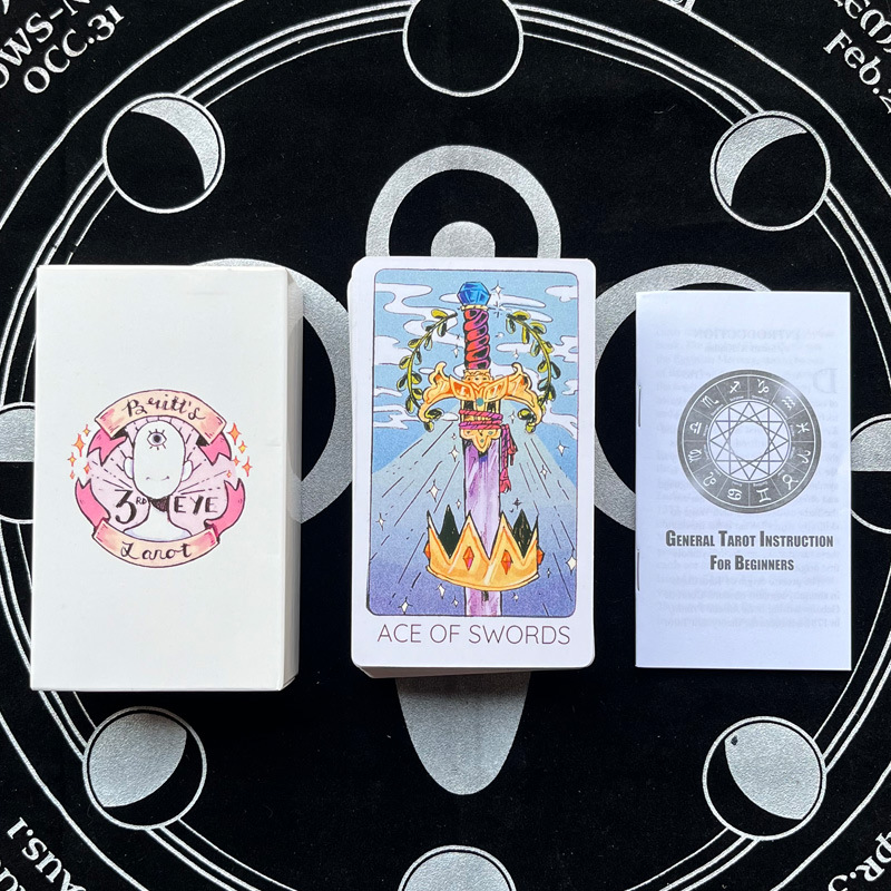 Tarocchi in versione inglese di grandi dimensioni (7*12 cm) con istruzioni cartacee e carte oracolari._voghion.com