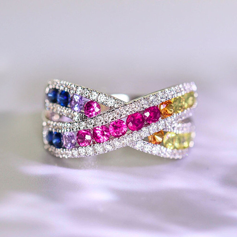 Rings Classification Wholesale Jewelry Elegant Glam Color Block Copper Zircon Plating Rings