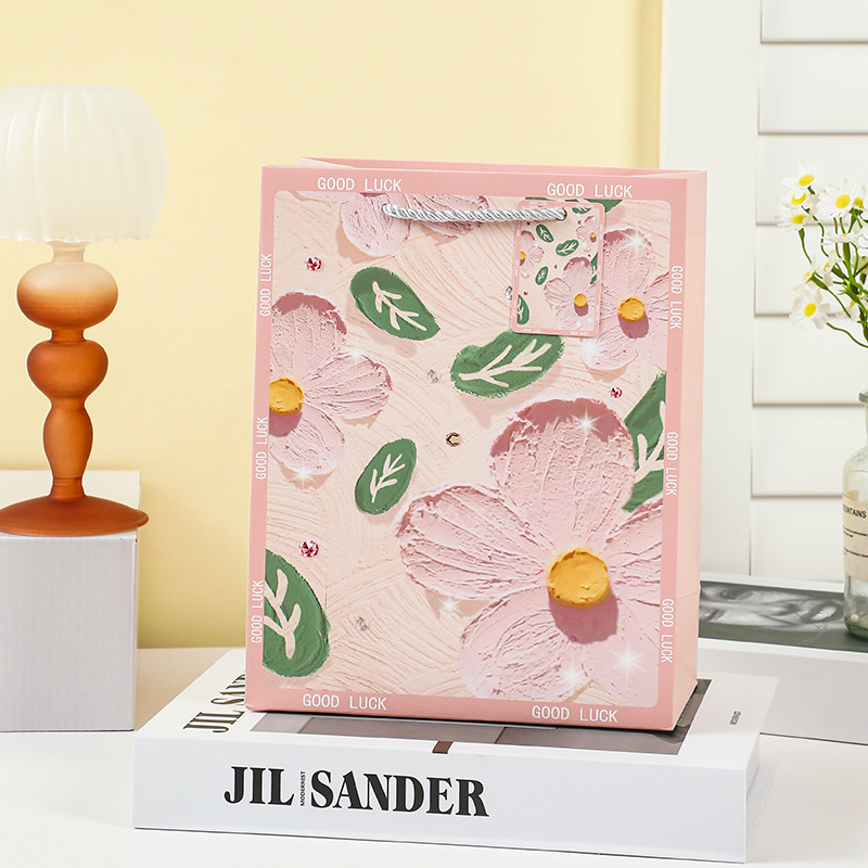 분홍색 꽃; 흰색 판지; 19.5*14.5*10