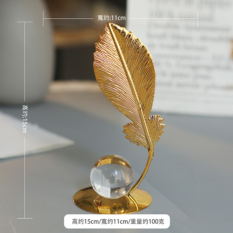 Líneas creativas de metal cristal bola decoración de nicho de alta calidad sala de estar dormitorio oficina decoración de escritorio