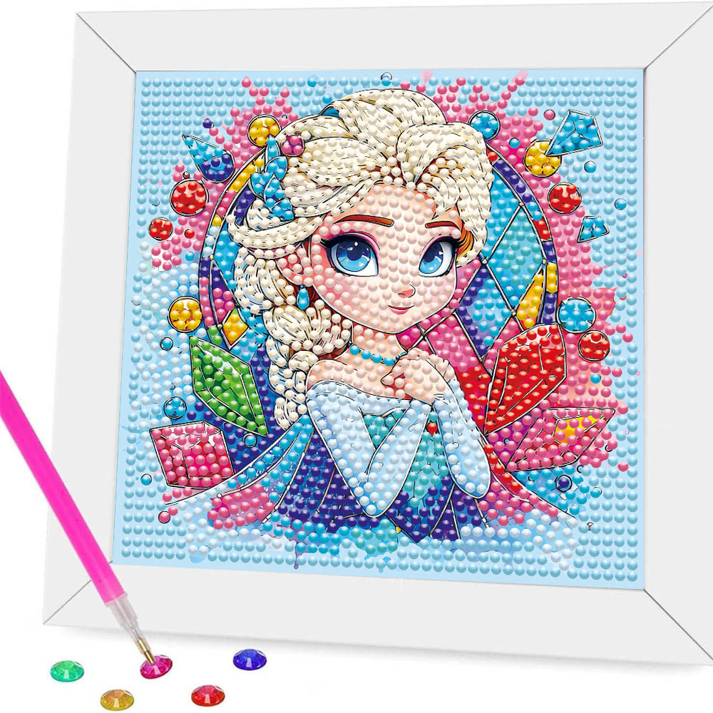 Nueva pintura de diamantes para niños, pegatinas de diamantes de princesa, pintura de diamantes con puntos bonitos, pintura de diamantes educativa hecha a mano para jardín de infantes